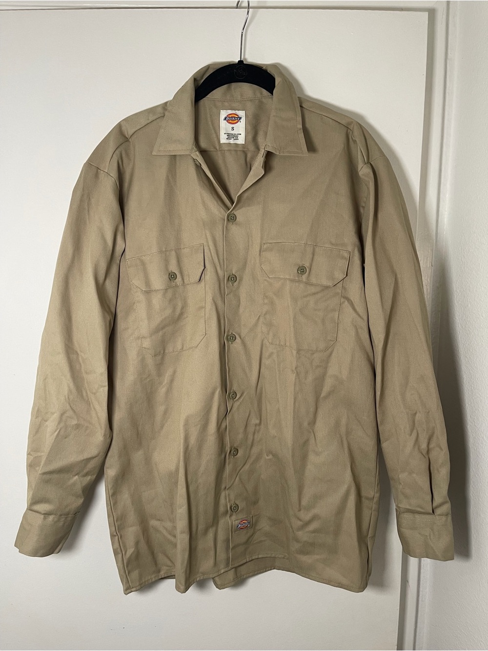 Dickies Men's Khaki Work Shirt Jacket - Button Front